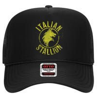 Funny Rocky Italian Stallion Horse High Crown Mesh Back Trucker Hat