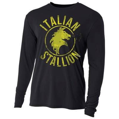 Funny Rocky Italian Stallion Horse Cooling Performance Long Sleeve Crew