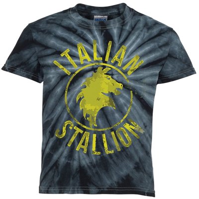 Funny Rocky Italian Stallion Horse Kids Tie-Dye T-Shirt