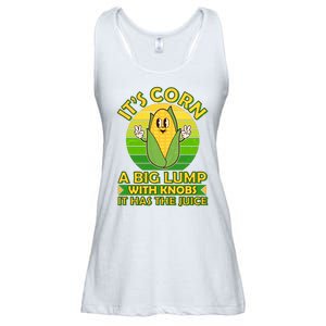 Funny Retro It's Corn A Big Lump With Knobs It Has The Juice Ladies Essential Flowy Tank