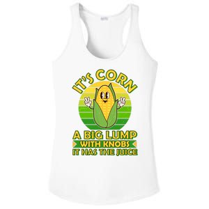 Funny Retro It's Corn A Big Lump With Knobs It Has The Juice Ladies PosiCharge Competitor Racerback Tank