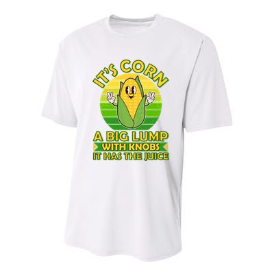Funny Retro It's Corn A Big Lump With Knobs It Has The Juice Youth Performance Sprint T-Shirt