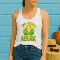 Funny Retro It's Corn A Big Lump With Knobs It Has The Juice Womens Tank Top