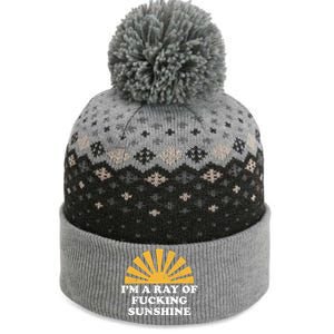 Funny Retro I Am A Ray Of Fucking Sunshine Gift The Baniff Cuffed Pom Beanie