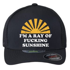 Funny Retro I Am A Ray Of Fucking Sunshine Gift Flexfit Unipanel Trucker Cap