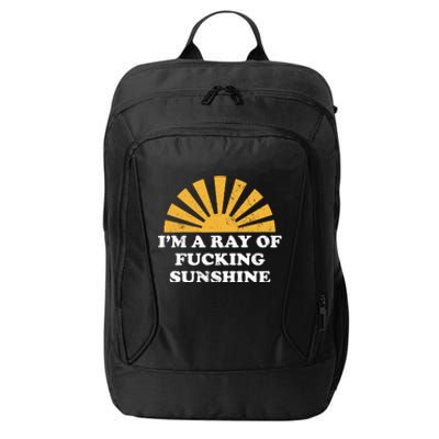 Funny Retro I Am A Ray Of Fucking Sunshine Gift City Backpack