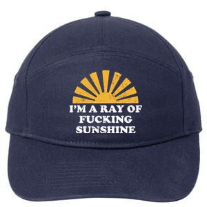 Funny Retro I Am A Ray Of Fucking Sunshine Gift 7-Panel Snapback Hat