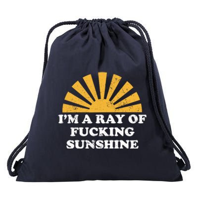 Funny Retro I Am A Ray Of Fucking Sunshine Gift Drawstring Bag