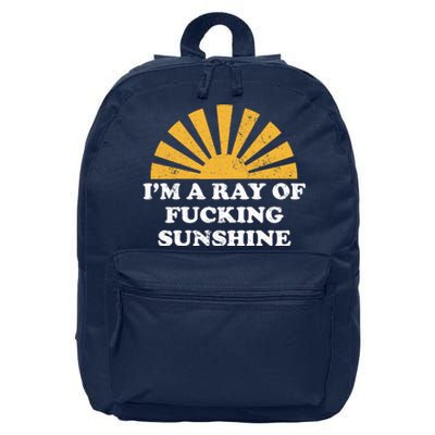 Funny Retro I Am A Ray Of Fucking Sunshine Gift 16 in Basic Backpack