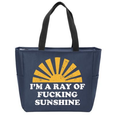 Funny Retro I Am A Ray Of Fucking Sunshine Gift Zip Tote Bag