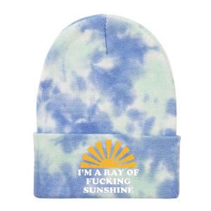 Funny Retro I Am A Ray Of Fucking Sunshine Gift Tie Dye 12in Knit Beanie