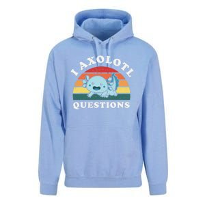 Funny Retro I Axolotl Questions Cute Axolotl Animal Unisex Surf Hoodie