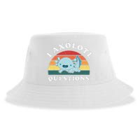 Funny Retro I Axolotl Questions Cute Axolotl Animal Sustainable Bucket Hat