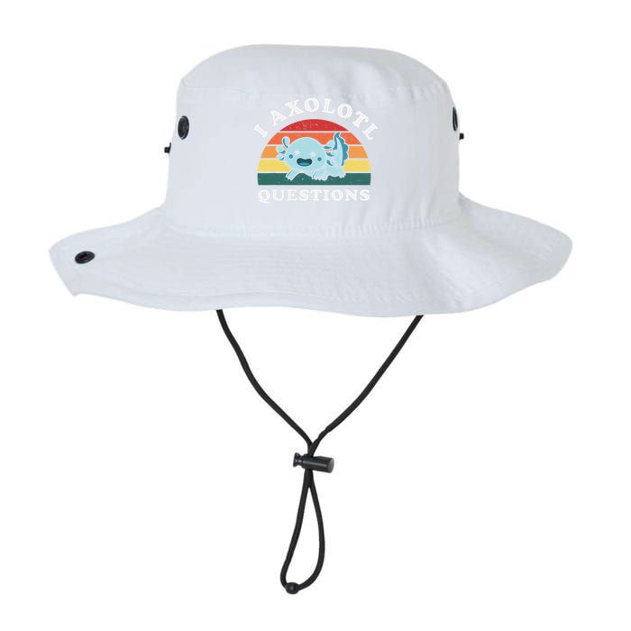 Funny Retro I Axolotl Questions Cute Axolotl Animal Legacy Cool Fit Booney Bucket Hat