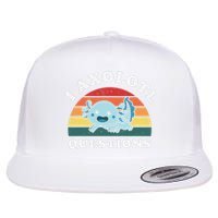 Funny Retro I Axolotl Questions Cute Axolotl Animal Flat Bill Trucker Hat