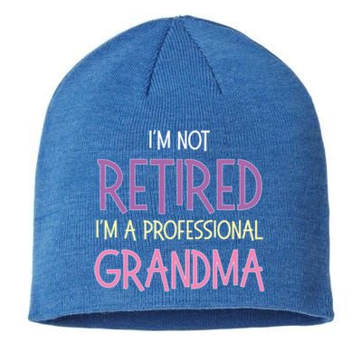 Funny Retirement I Am Not Retired I Am A Professional Grandma Sustainable Beanie