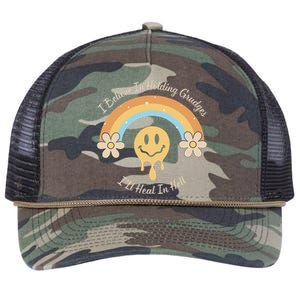 Funny Rainbow I Believe In Holding Grudges I'll Heal In Hell Retro Rope Trucker Hat Cap