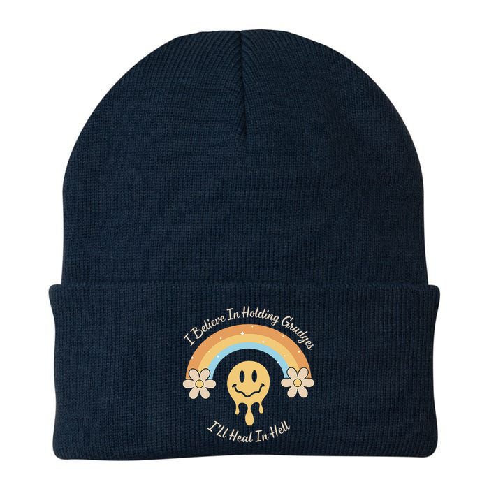 Funny Rainbow I Believe In Holding Grudges I'll Heal In Hell Knit Cap Winter Beanie