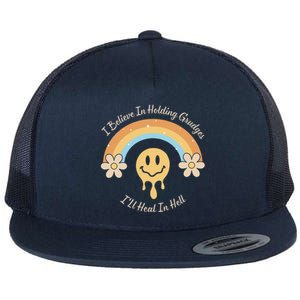 Funny Rainbow I Believe In Holding Grudges I'll Heal In Hell Flat Bill Trucker Hat