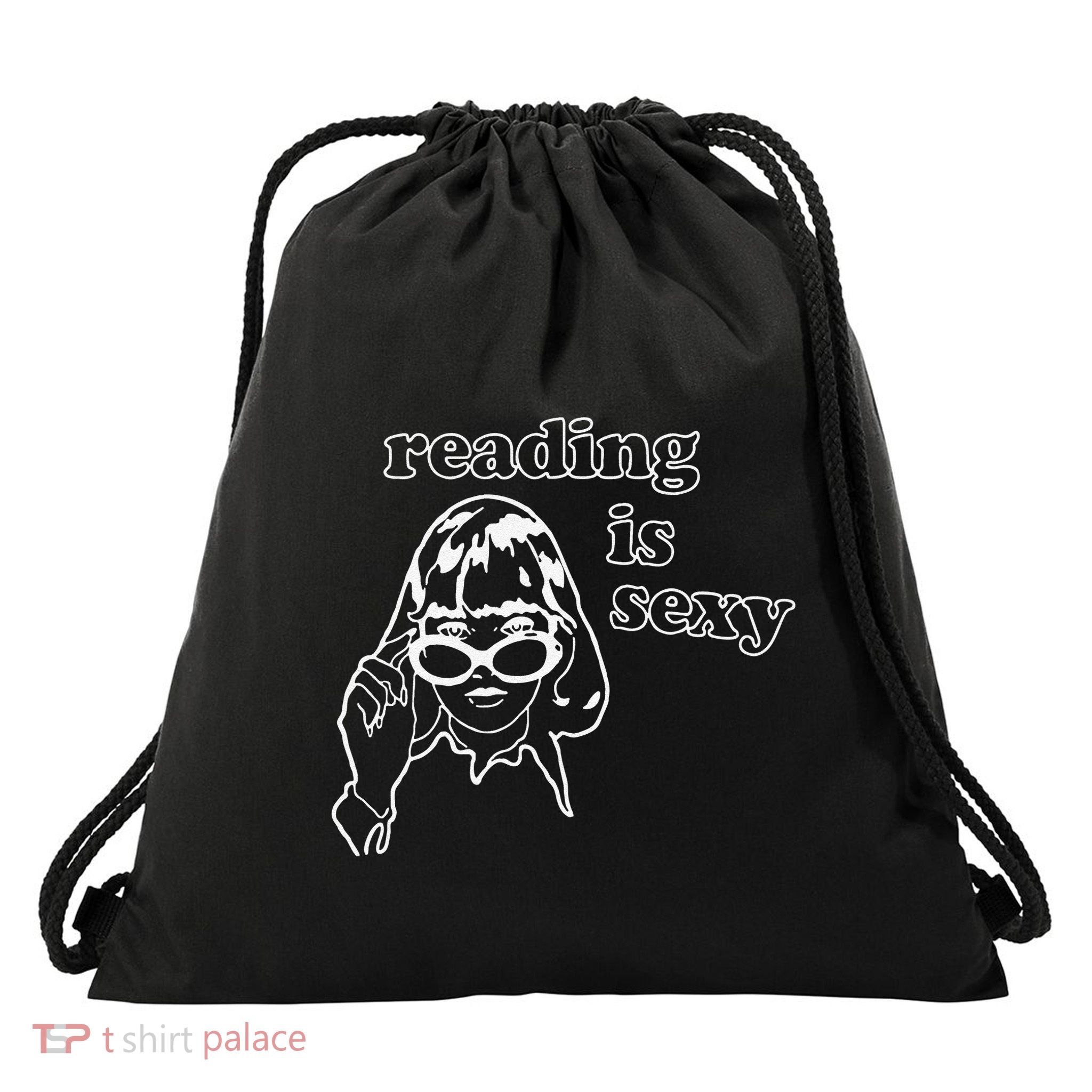 Funny Reading Is Sexy Gift For Bookworms Drawstring Bag