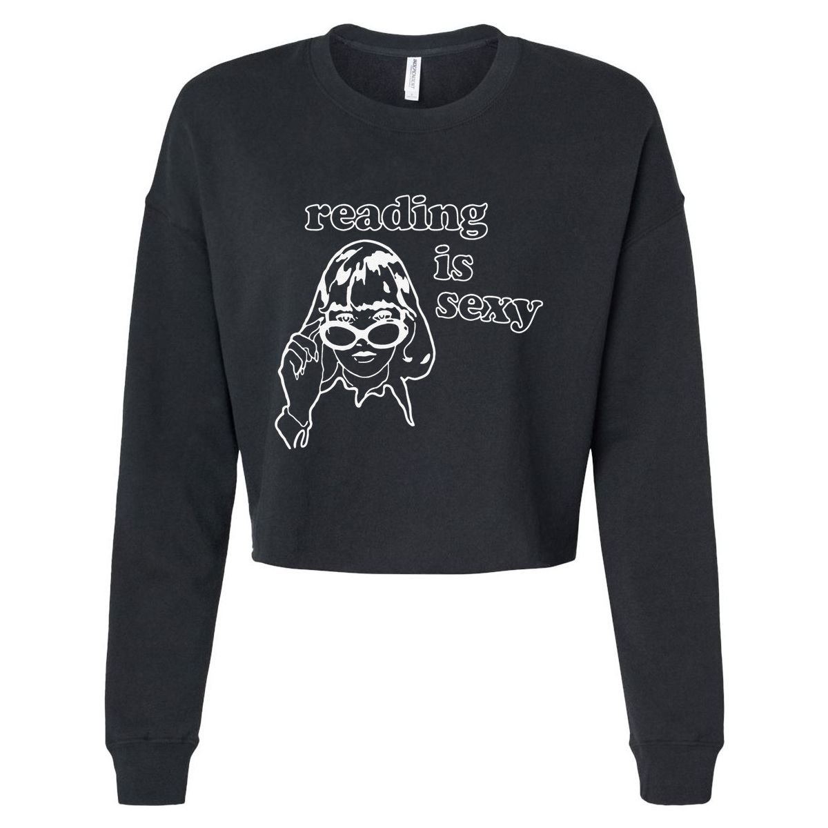 Funny Reading Is Sexy Gift For Bookworms Cropped Pullover Crew