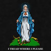 Funny Religious I Tread Where I Please Mary Versus Tread On Me Snake Ladies PosiCharge Tri-Blend Wicking Tank