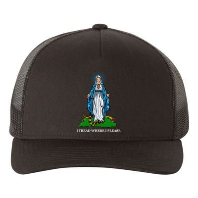 Funny Religious I Tread Where I Please Mary Versus Tread On Me Snake Yupoong Adult 5-Panel Trucker Hat