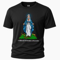 Funny Religious I Tread Where I Please Mary Versus Tread On Me Snake Cooling Performance Crew T-Shirt