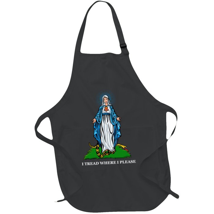 Funny Religious I Tread Where I Please Mary Versus Tread On Me Snake Apron