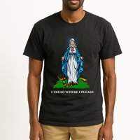 Funny Religious I Tread Where I Please Mary Versus Tread On Me Snake Tall T-Shirt