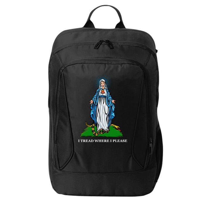 Funny Religious I Tread Where I Please Mary Versus Tread On Me Snake City Backpack