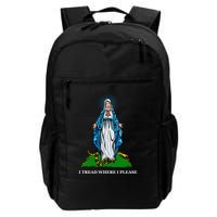 Funny Religious I Tread Where I Please Mary Versus Tread On Me Snake Backpack