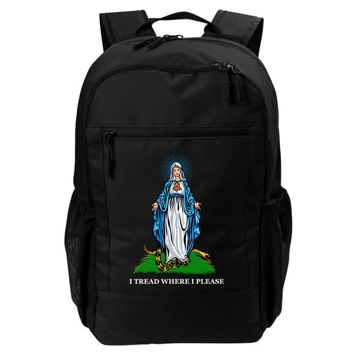 Funny Religious I Tread Where I Please Mary Versus Tread On Me Snake Backpack