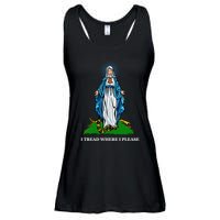 Funny Religious I Tread Where I Please Mary Versus Tread On Me Snake Ladies Essential Flowy Tank