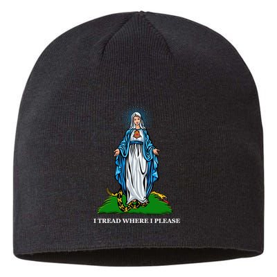 Funny Religious I Tread Where I Please Mary Versus Tread On Me Snake Sustainable Beanie