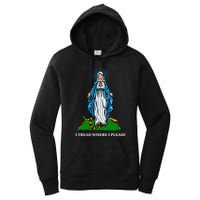 Funny Religious I Tread Where I Please Mary Versus Tread On Me Snake Women's Pullover Hoodie