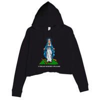 Funny Religious I Tread Where I Please Mary Versus Tread On Me Snake Crop Fleece Hoodie