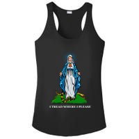 Funny Religious I Tread Where I Please Mary Versus Tread On Me Snake Ladies PosiCharge Competitor Racerback Tank