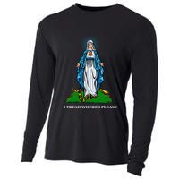 Funny Religious I Tread Where I Please Mary Versus Tread On Me Snake Cooling Performance Long Sleeve Crew