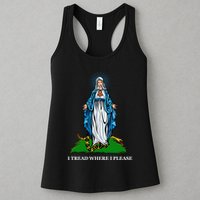 Funny Religious I Tread Where I Please Mary Versus Tread On Me Snake Womens Tank Top