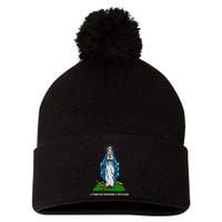 Funny Religious I Tread Where I Please Mary Versus Tread On Me Snake Pom Pom 12in Knit Beanie