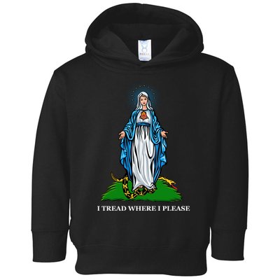 Funny Religious I Tread Where I Please Mary Versus Tread On Me Snake Toddler Hoodie