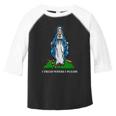 Funny Religious I Tread Where I Please Mary Versus Tread On Me Snake Toddler Fine Jersey T-Shirt
