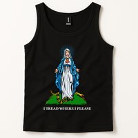 Funny Religious I Tread Where I Please Mary Versus Tread On Me Snake Tank Top
