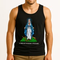 Funny Religious I Tread Where I Please Mary Versus Tread On Me Snake Tank Top