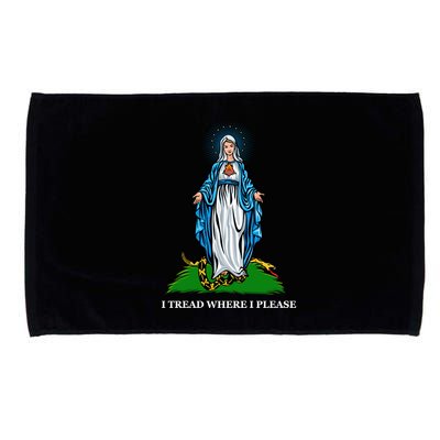 Funny Religious I Tread Where I Please Mary Versus Tread On Me Snake Microfiber Hand Towel