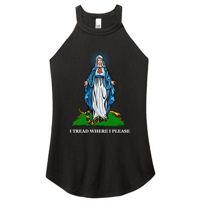 Funny Religious I Tread Where I Please Mary Versus Tread On Me Snake Women's Perfect Tri Rocker Tank
