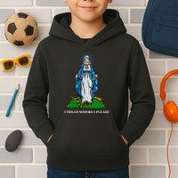 Funny Religious I Tread Where I Please Mary Versus Tread On Me Snake Kids Hoodie