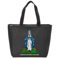 Funny Religious I Tread Where I Please Mary Versus Tread On Me Snake Zip Tote Bag