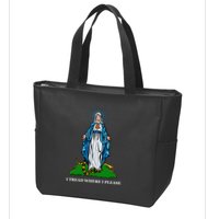 Funny Religious I Tread Where I Please Mary Versus Tread On Me Snake Zip Tote Bag